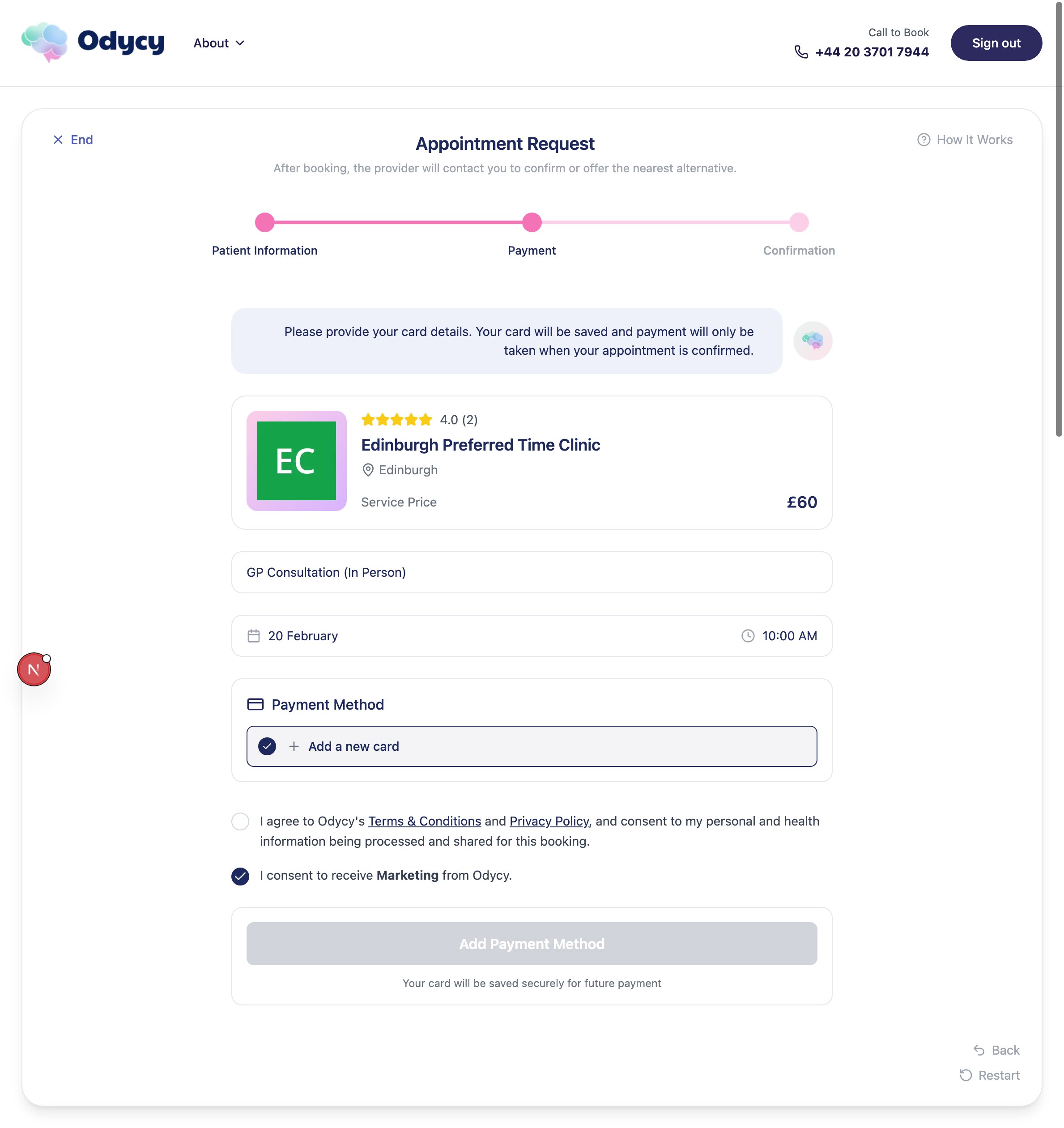Appointment Request Payment